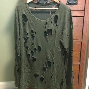 BALMAIN Distressed Linen Long Sleeve (L)